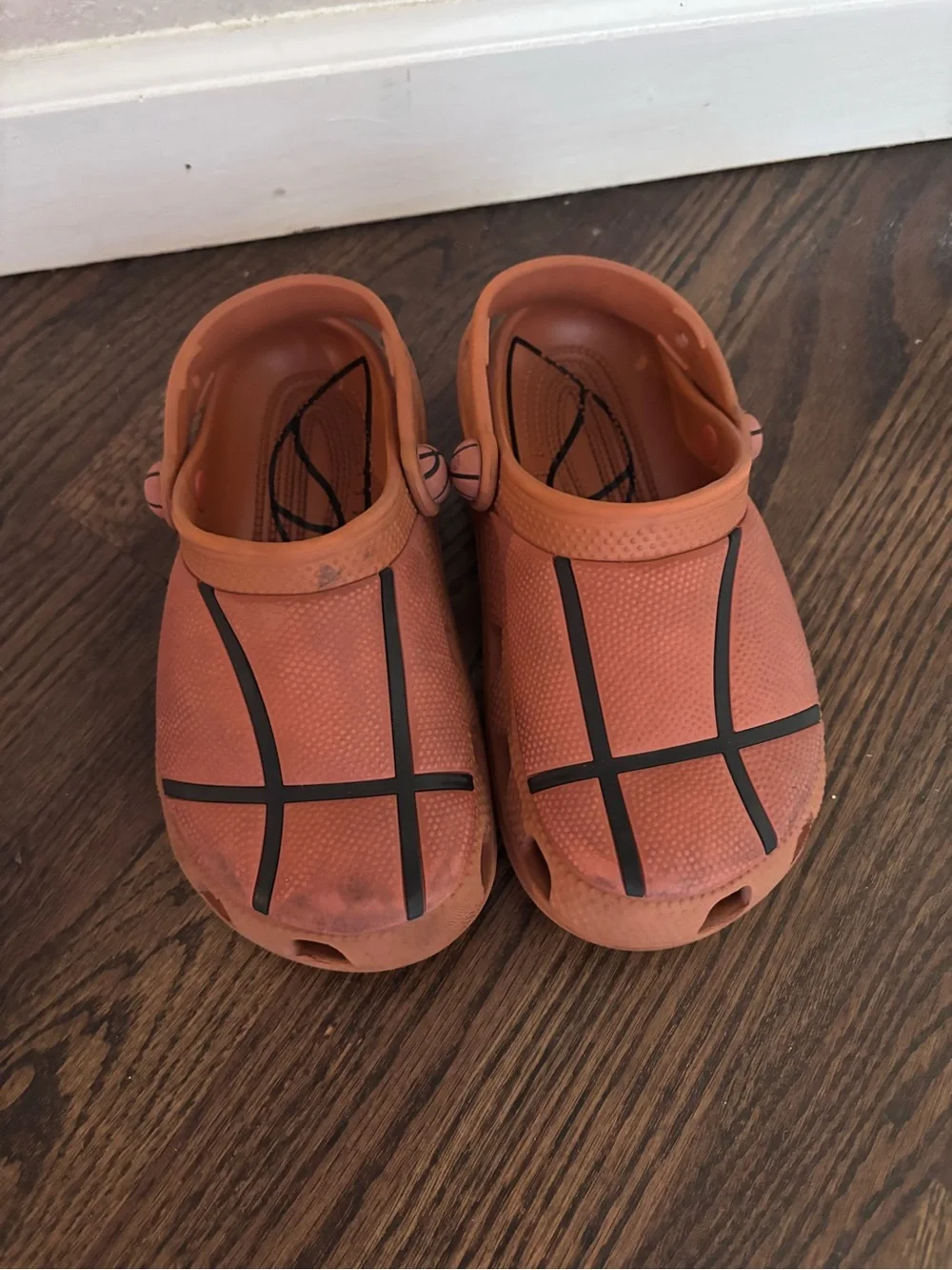 CROCS Kids Orange Basketball-Design Clogs